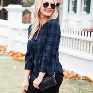 {J. Crew} Plaid Top